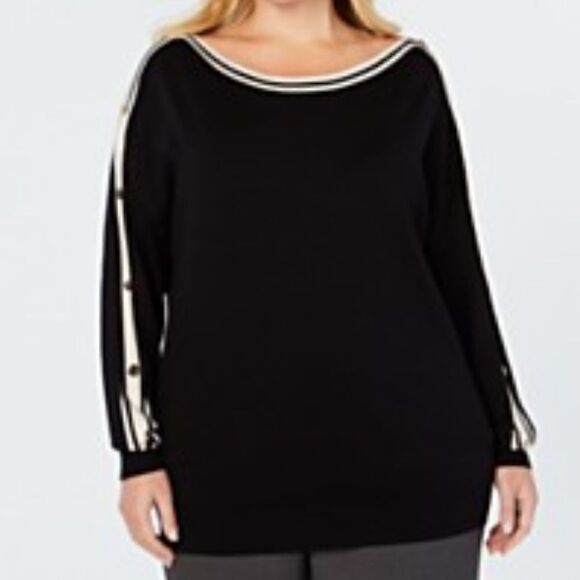 NWT Charter Club trimmed sleeve sweater - Picture 1 of 6